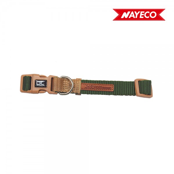 Collar verde-beige forest-british x-trm doble premium 48-66 x 2,5 cm